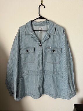 Lee Women’s Blue and White Striped Workwear Jacket